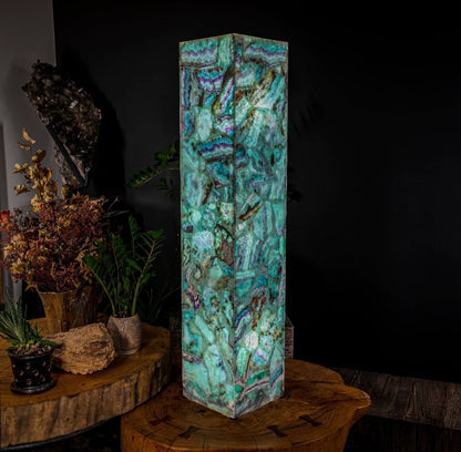 Fluorite Floor Lamp - Medium - 47.5"H x 10"W - Square - 2/19