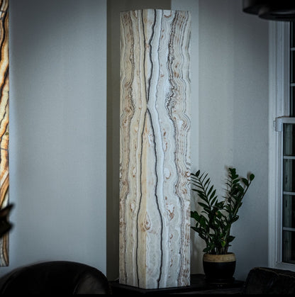 Sahara Onyx Floor Lamp - Large - 63"H x 12"W - Square - #1