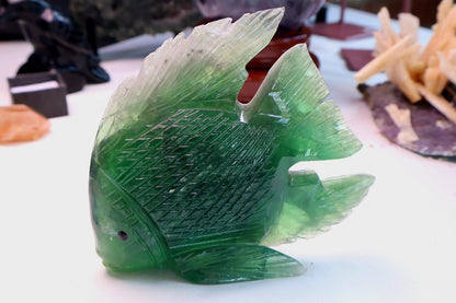 Fluorite Fish Carving/self standing