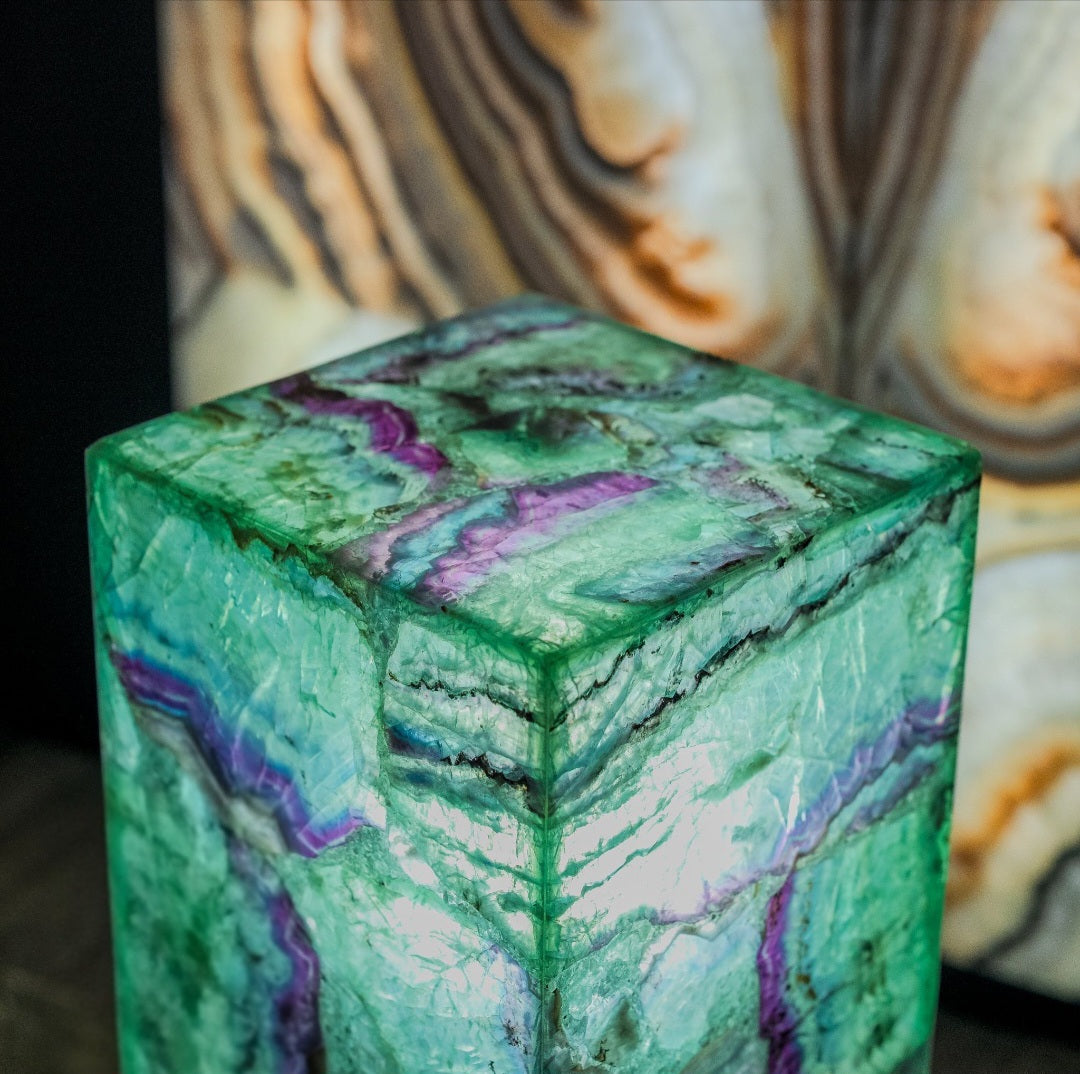 Fluorite Floor Lamp - Medium - 47.5"H x 10"W - Square - #9