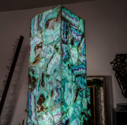 Fluorite Floor Lamp - Medium - 47.5"H x 10"W - Square - 2/19