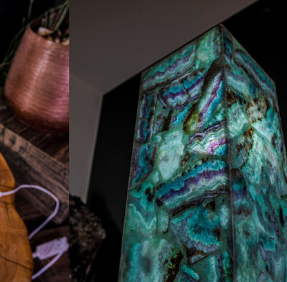 Fluorite Floor Lamp - Medium - 47.5"H x 10"W - Square - 2/19