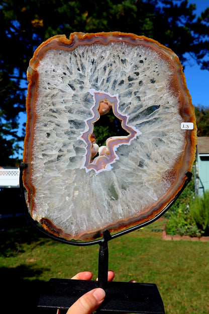 Rare color High Quality agate slab with stand.
