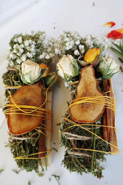 Pear, Palo Santo, Juniper, and Cinnamon Smudge Stick