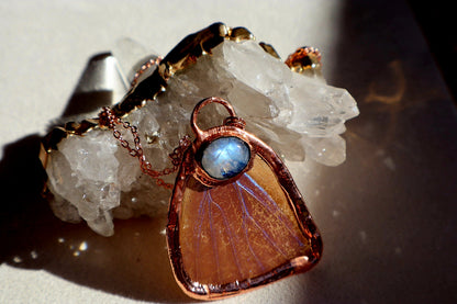 Butterfly Wing andMoonstone Necklace