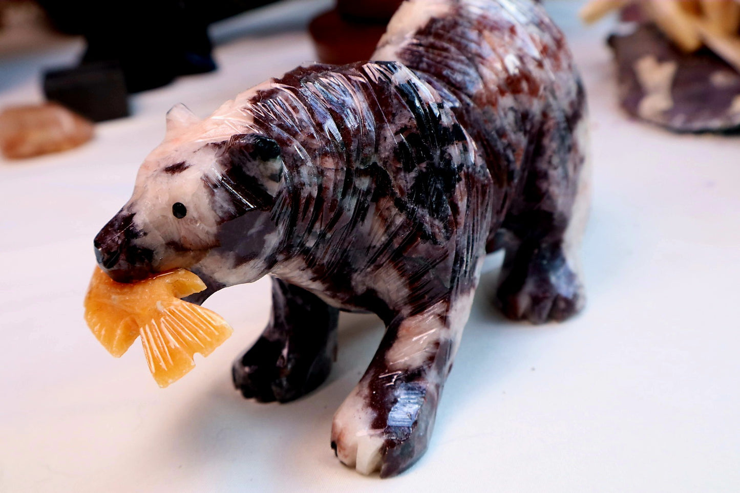 Bear with Fish Carving