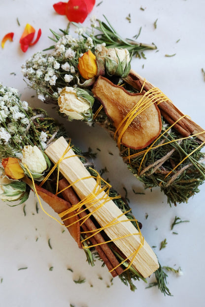 Pear, Palo Santo, Juniper, and Cinnamon Smudge Stick