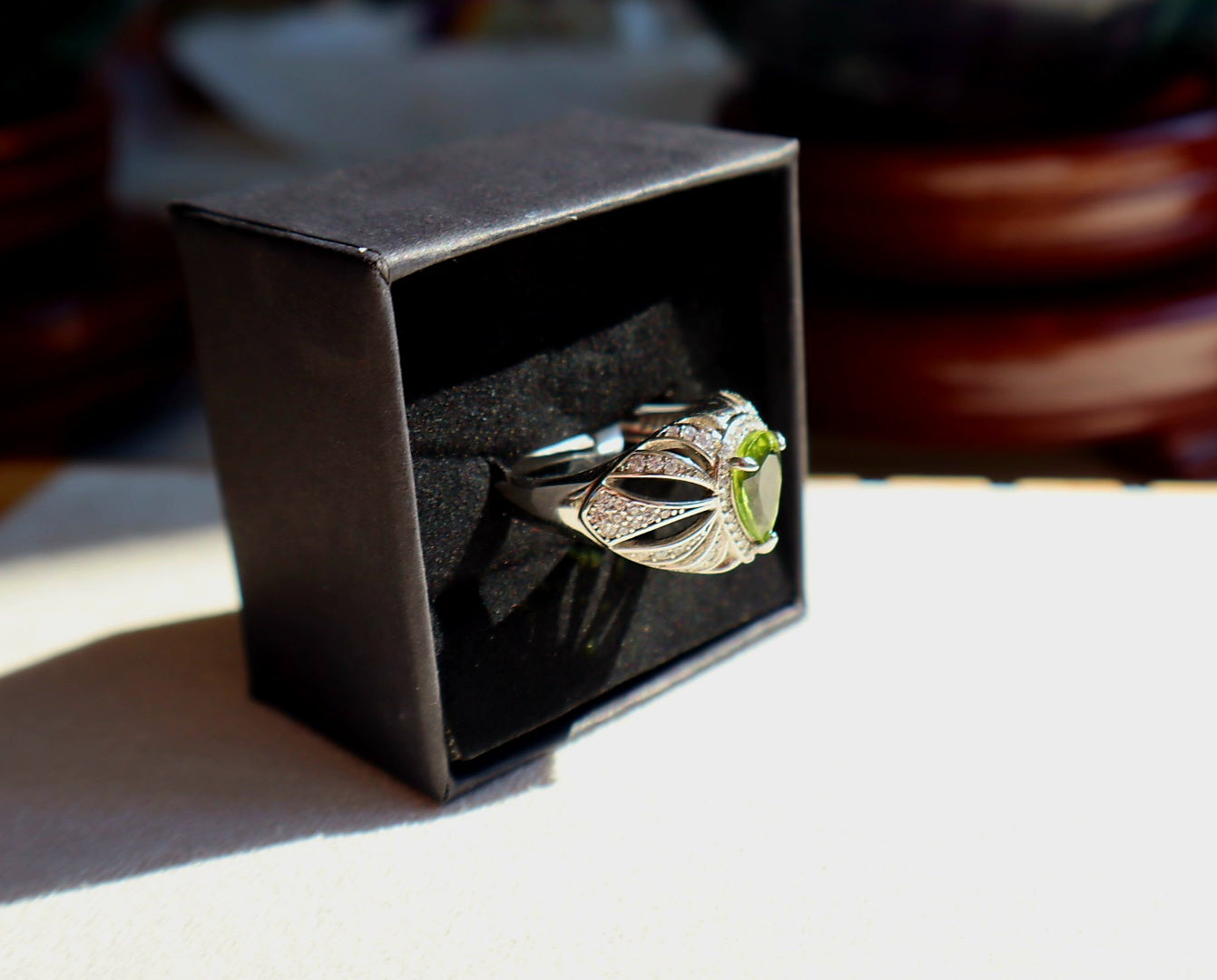 Peridot 925 sterling silver ring. Size 9