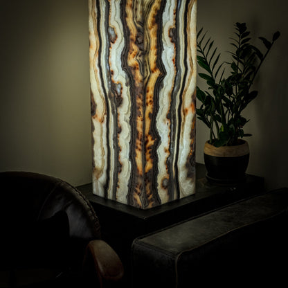 Sahara Onyx Floor Lamp - Large - 63"H x 12"W - Square - #1