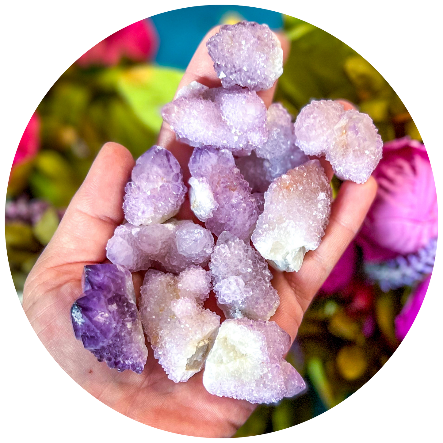 Ethically Sourced Spirit Amethyst Quartz Clusters, Cactus Quartz